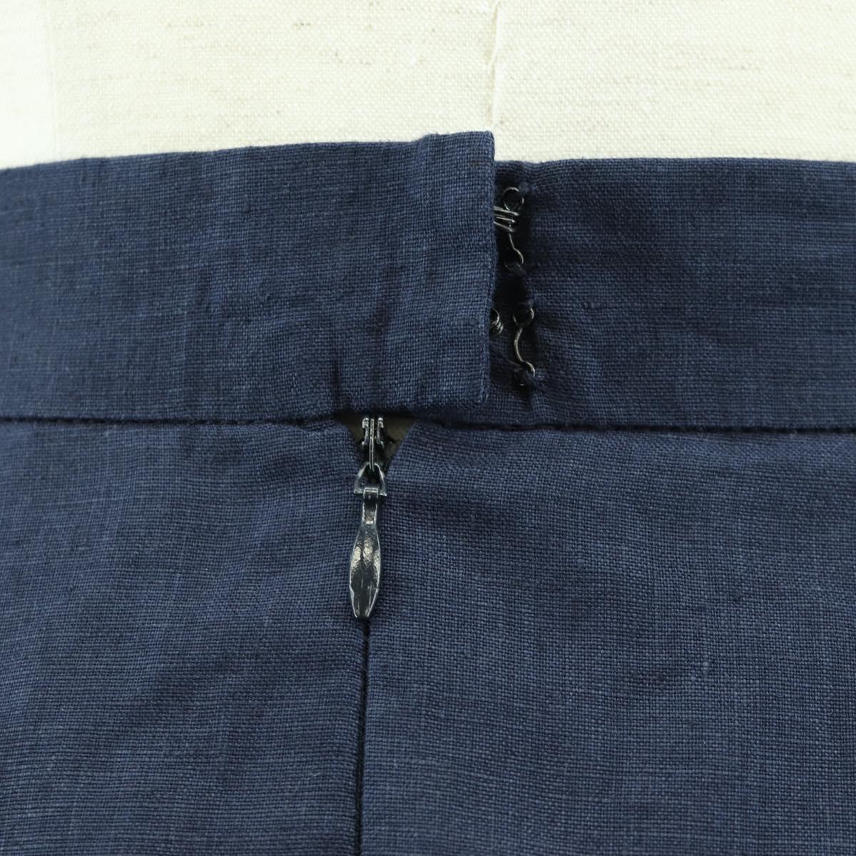 CHANEL jacket Skirt Setup Linen Navy CC Auth 158556M