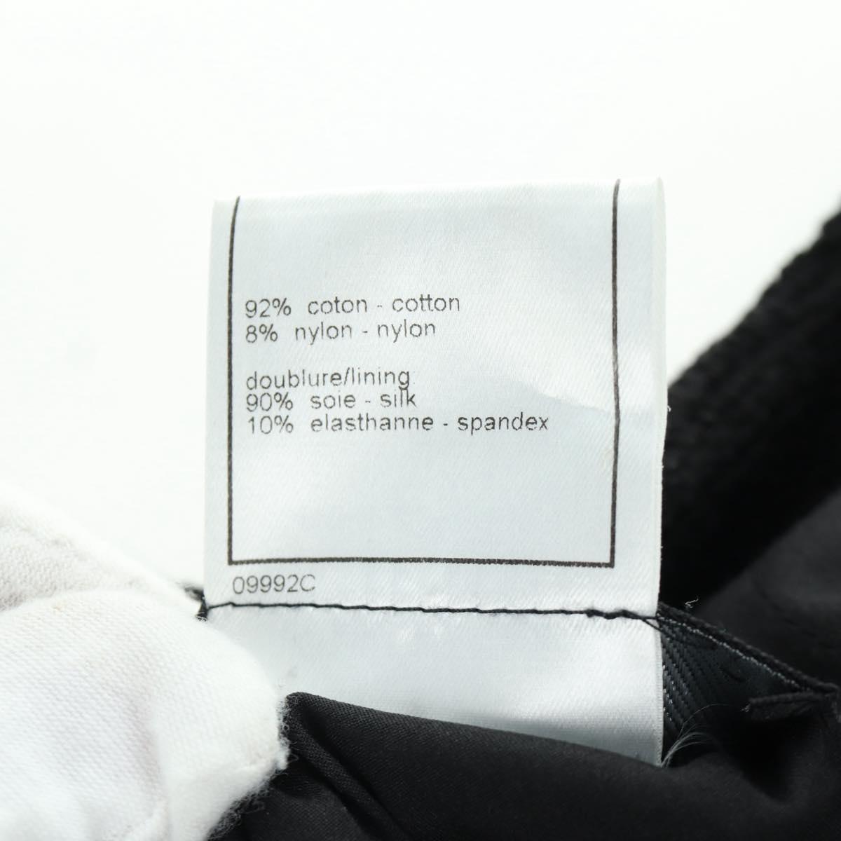 CHANEL Jacket Cotton Black CC Auth 158557M