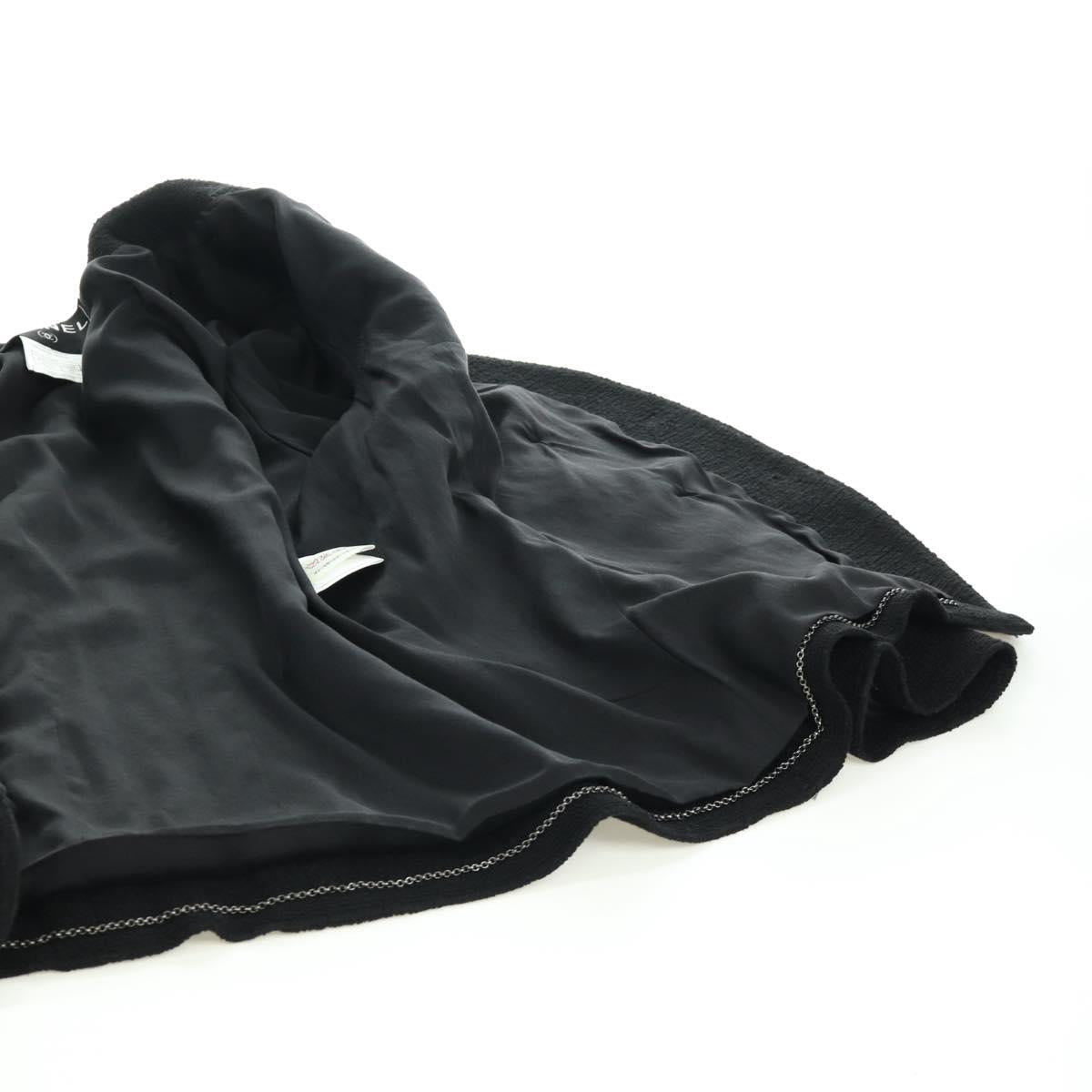 CHANEL Jacket Cotton Black CC Auth 158557M