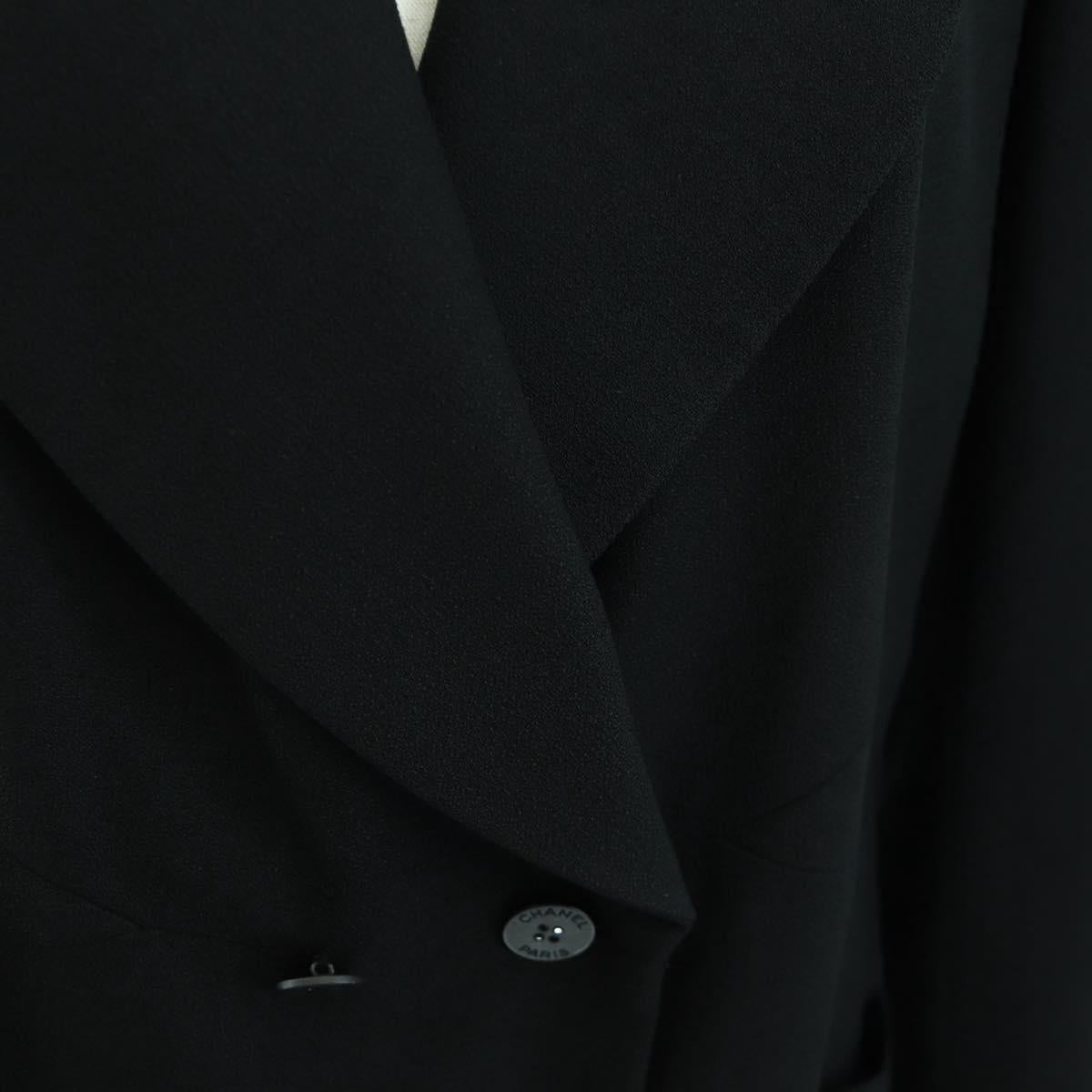 CHANEL Jacket Rayon Black CC Auth 158563M