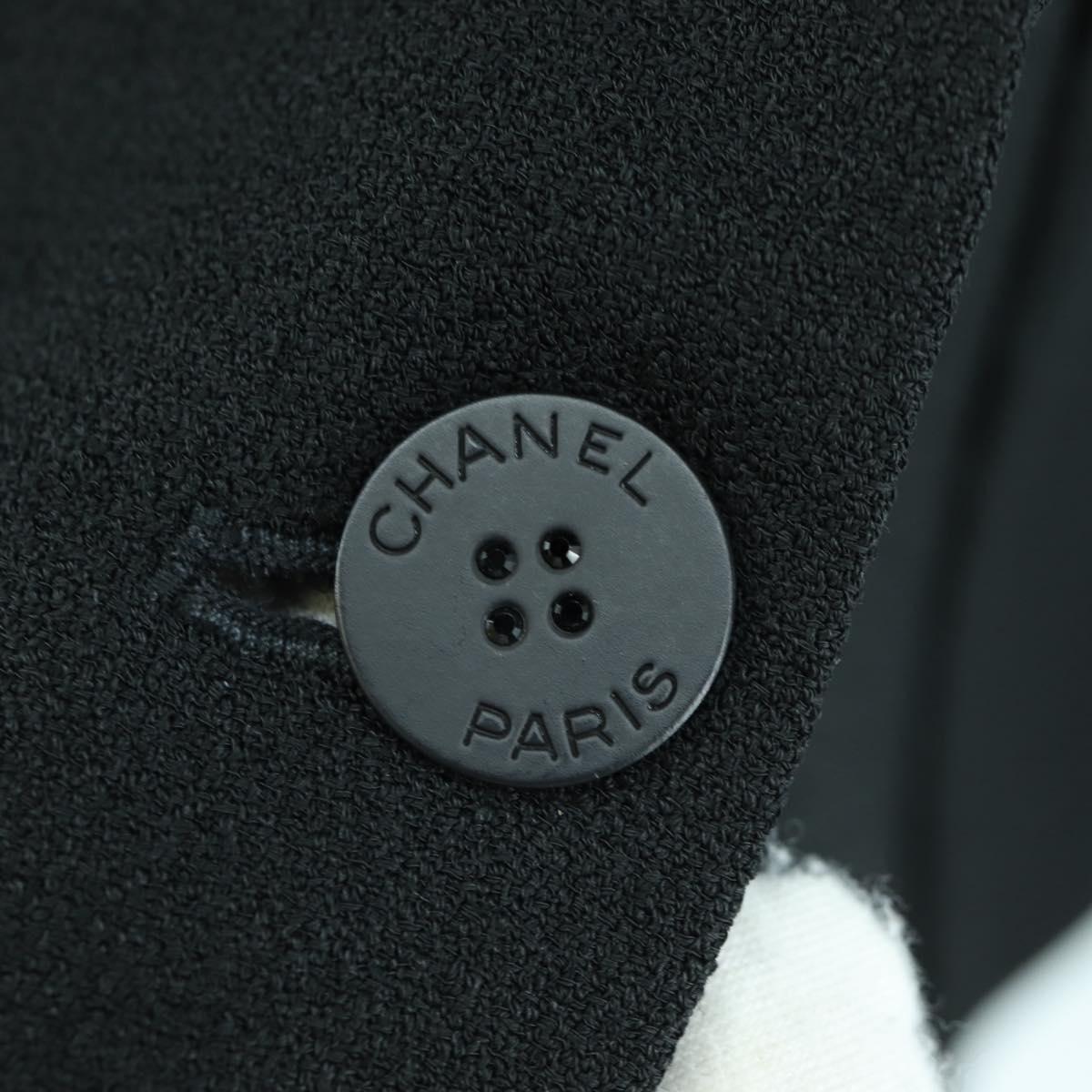 CHANEL Jacket Rayon Black CC Auth 158563M