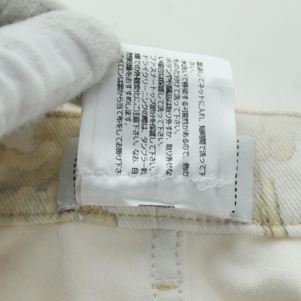 CHANEL Botanical Denim Pants Cotton White CC Auth 158566M