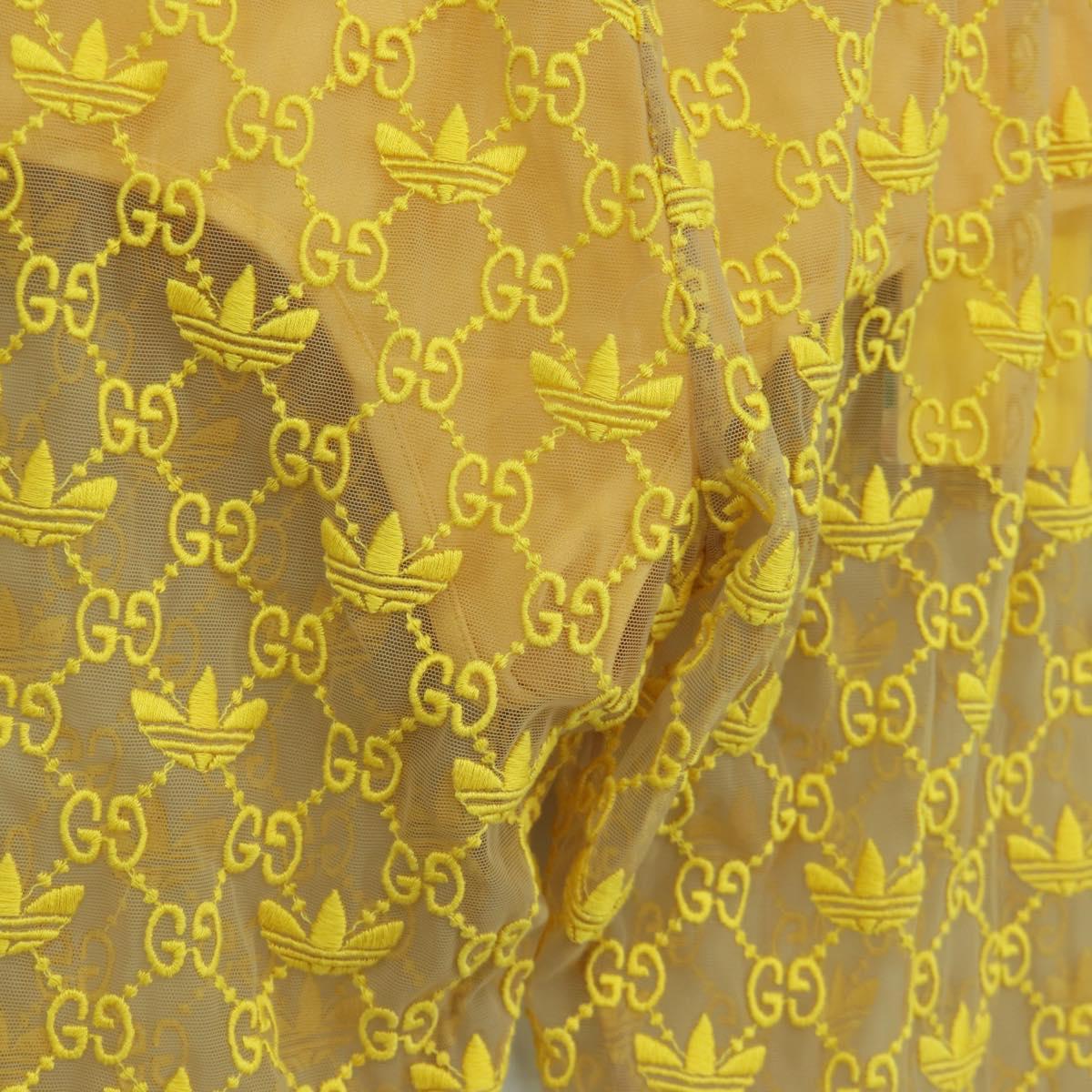 GUCCI GG Canvas GUCCI x adidas Tulle Pants Yellow 693446 Auth 158571SAM