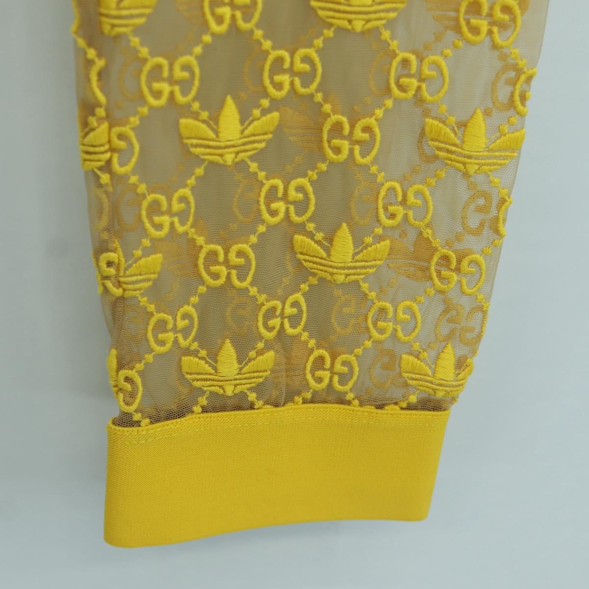 GUCCI GG Canvas GUCCI x adidas Tulle Pants Yellow 693446 Auth 158571SAM