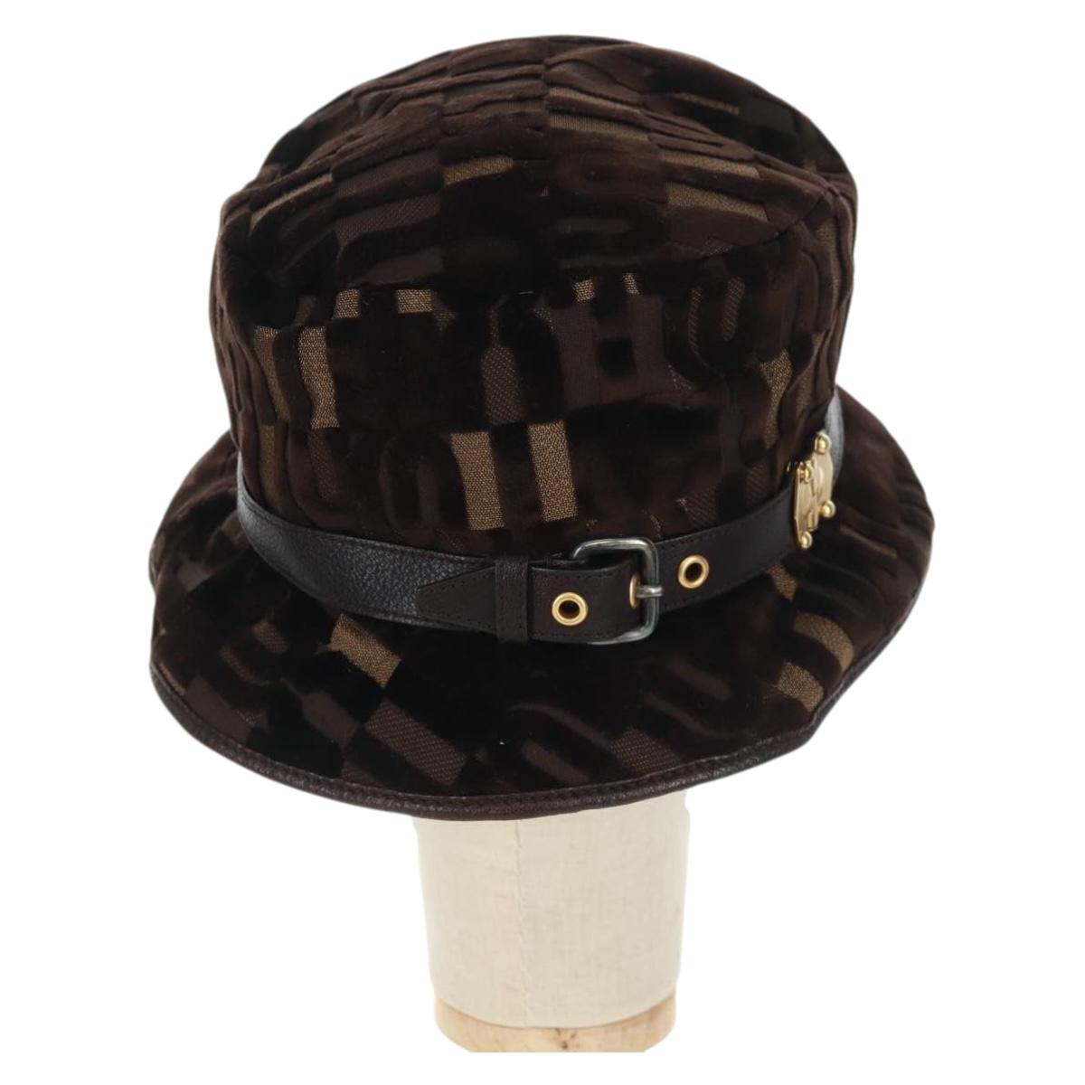 Miu Miu Bucket Hat Velor M Brown Auth 158573M