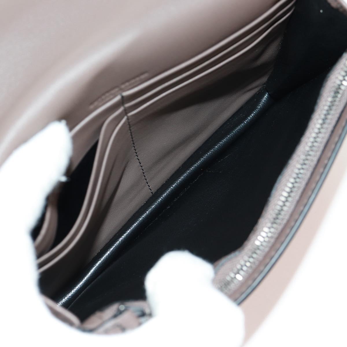 BOTTEGA VENETA Chain Shoulder Bag Leather Red Gold Auth 158578SAV