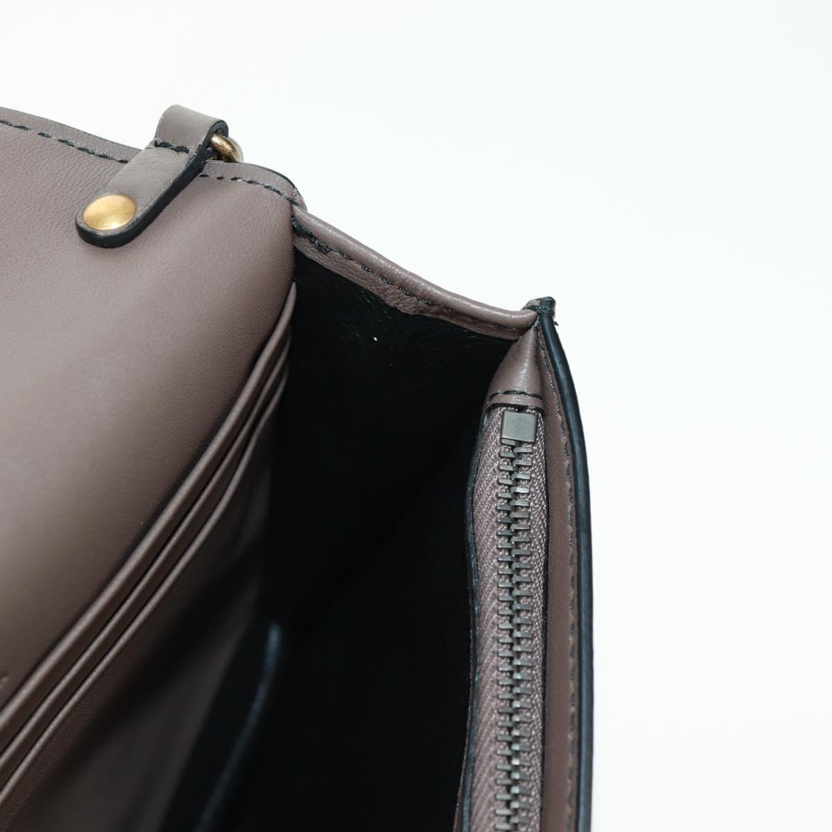 BOTTEGA VENETA Chain Shoulder Bag Leather Red Gold Auth 158578SAV