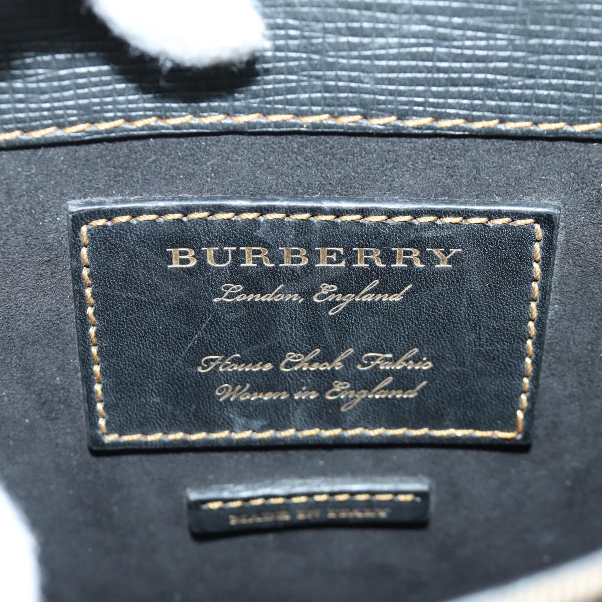 BURBERRY Nova Check Shoulder Bag Canvas Beige Gold Auth 158580V