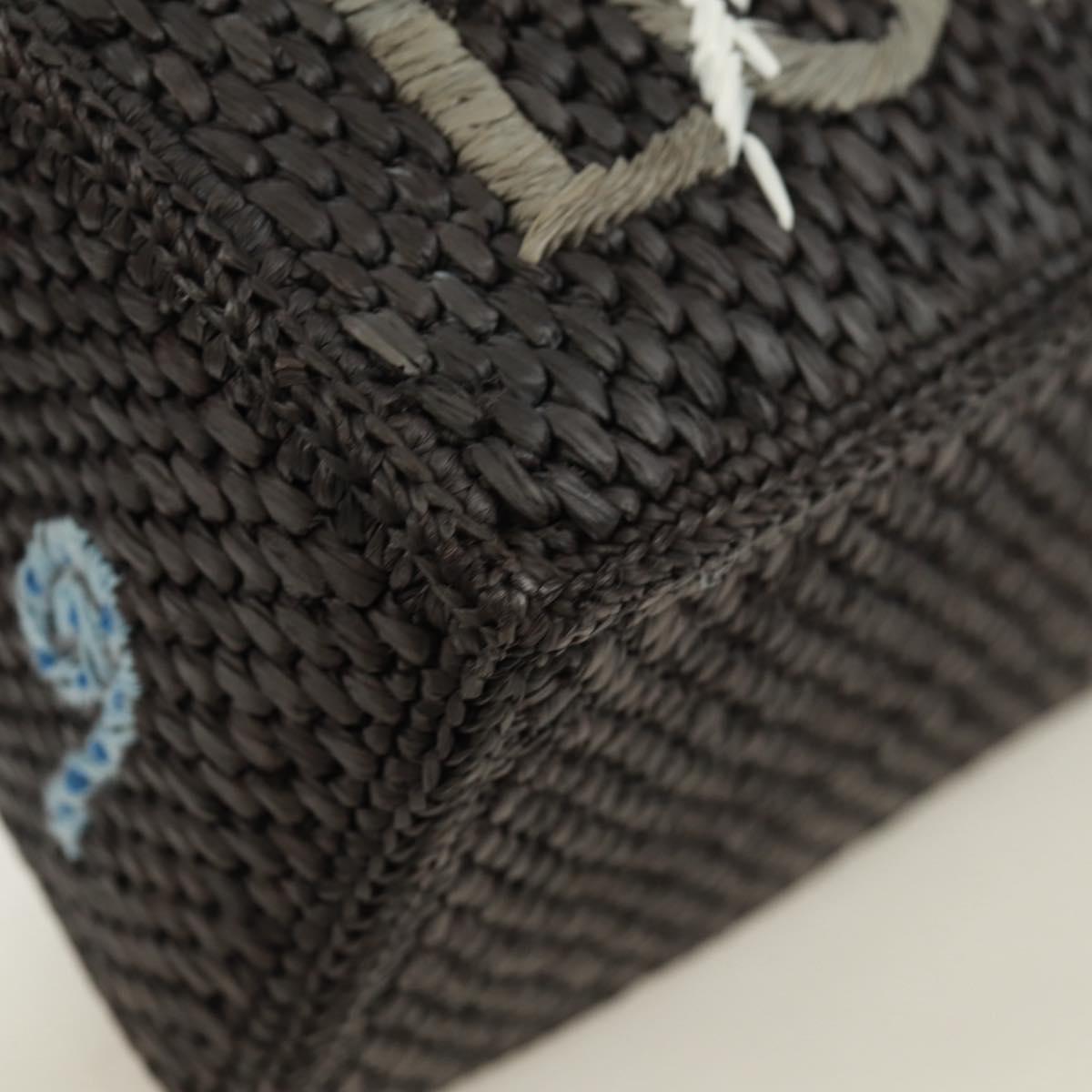 LOEWE SUNA FUJITA Mandragora Loewe Font Small Tote Bag Straw Gray Auth 158581SM