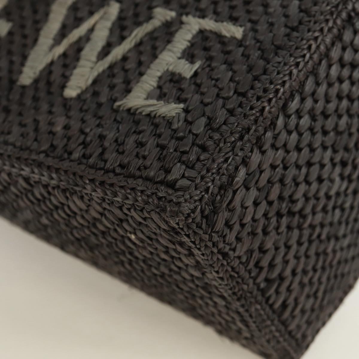 LOEWE SUNA FUJITA Mandragora Loewe Font Small Tote Bag Straw Gray Auth 158581SM