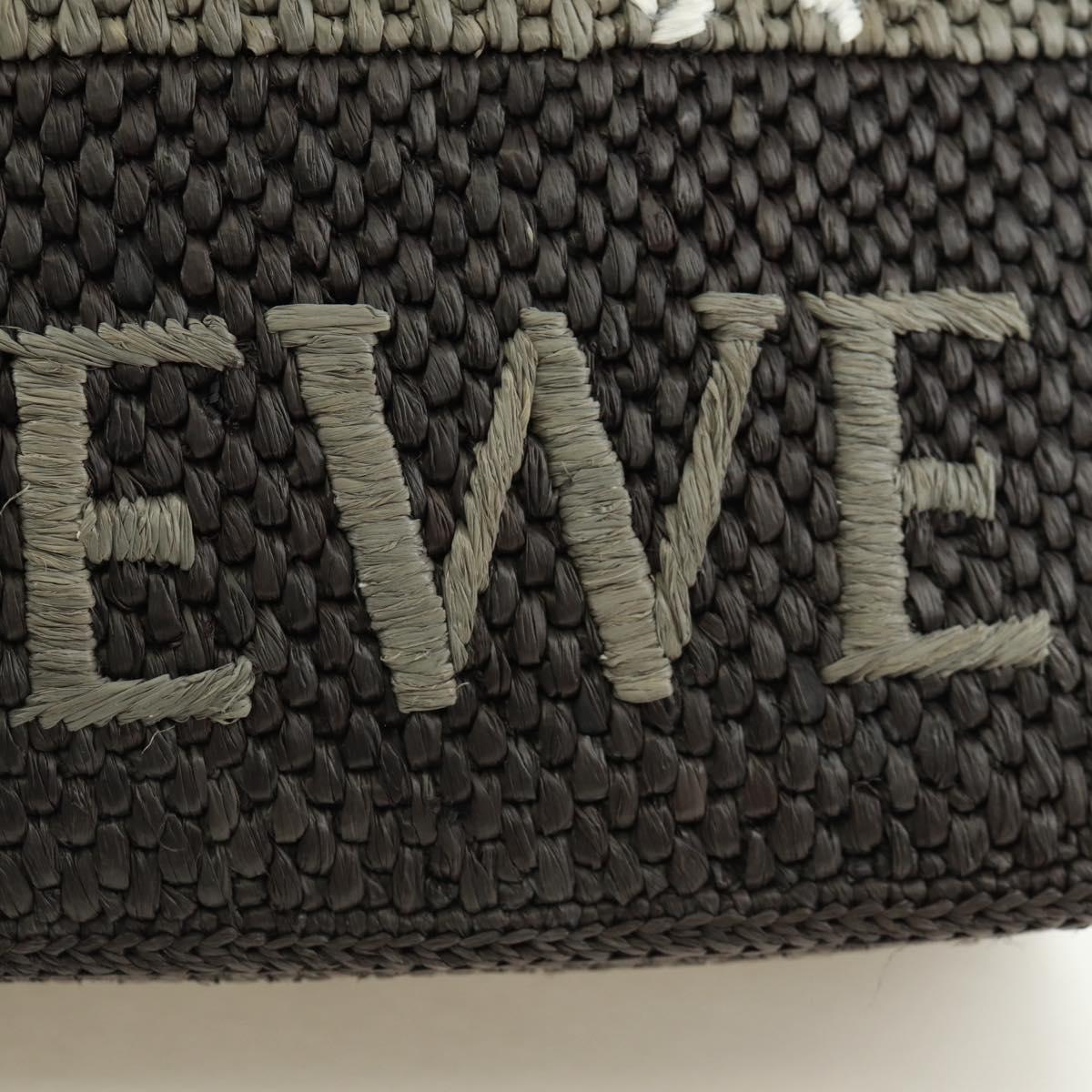 LOEWE SUNA FUJITA Mandragora Loewe Font Small Tote Bag Straw Gray Auth 158581SM