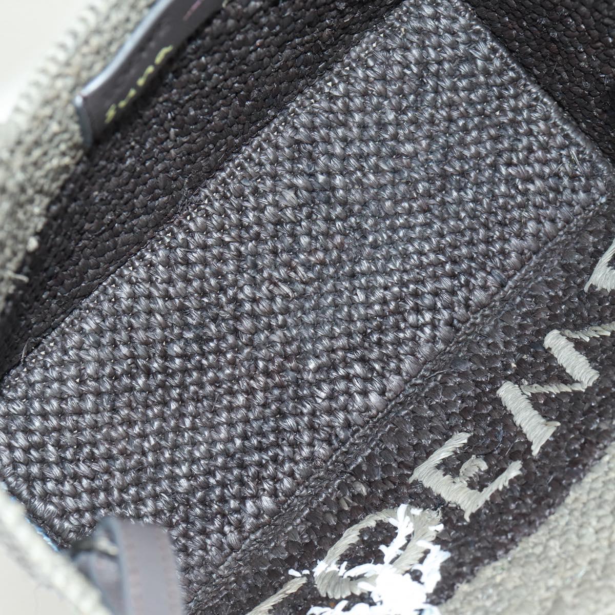 LOEWE SUNA FUJITA Mandragora Loewe Font Small Tote Bag Straw Gray Auth 158581SM