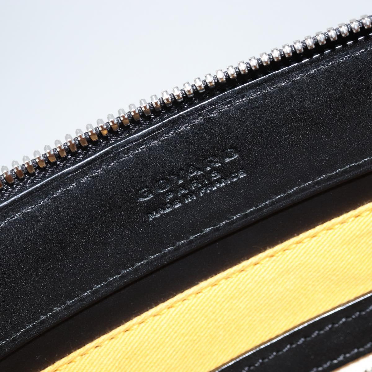 GOYARD Herringbone Okinawa PM Tote Bag PVC Black Silver Auth 158582SM