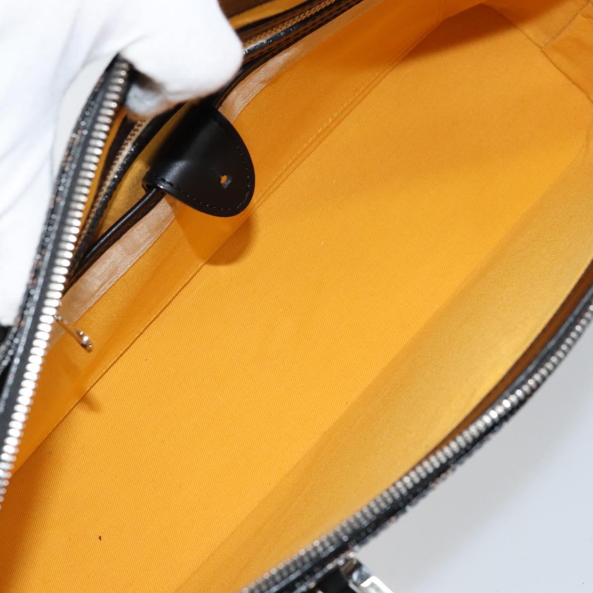 GOYARD Herringbone Okinawa PM Tote Bag PVC Black Silver Auth 158582SM