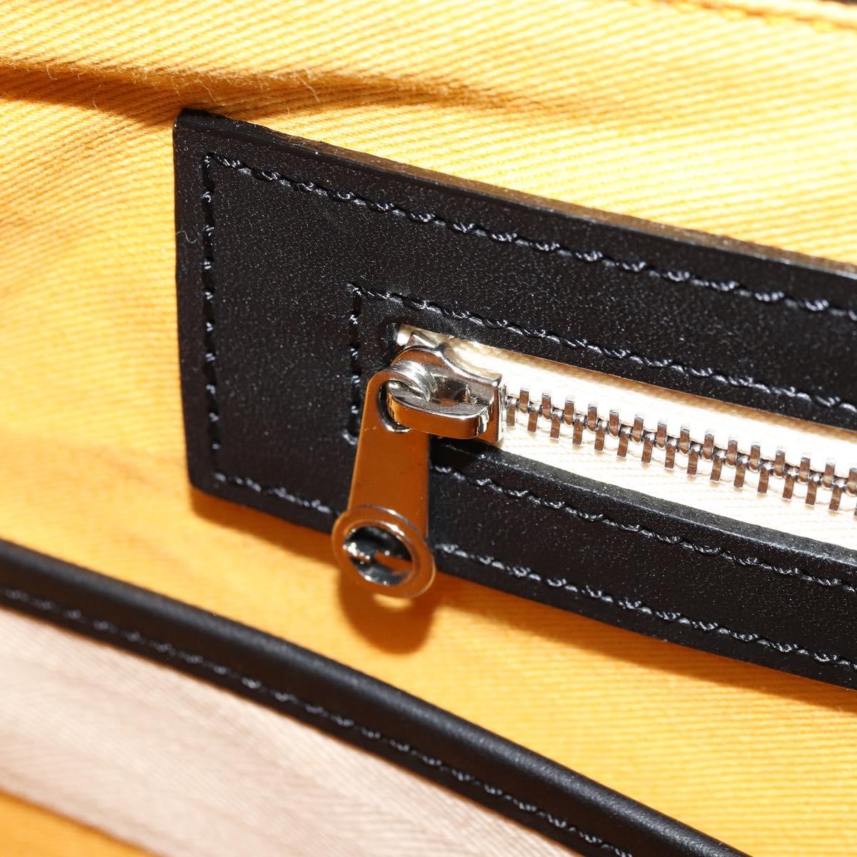 GOYARD Herringbone Okinawa PM Tote Bag PVC Black Silver Auth 158582SM