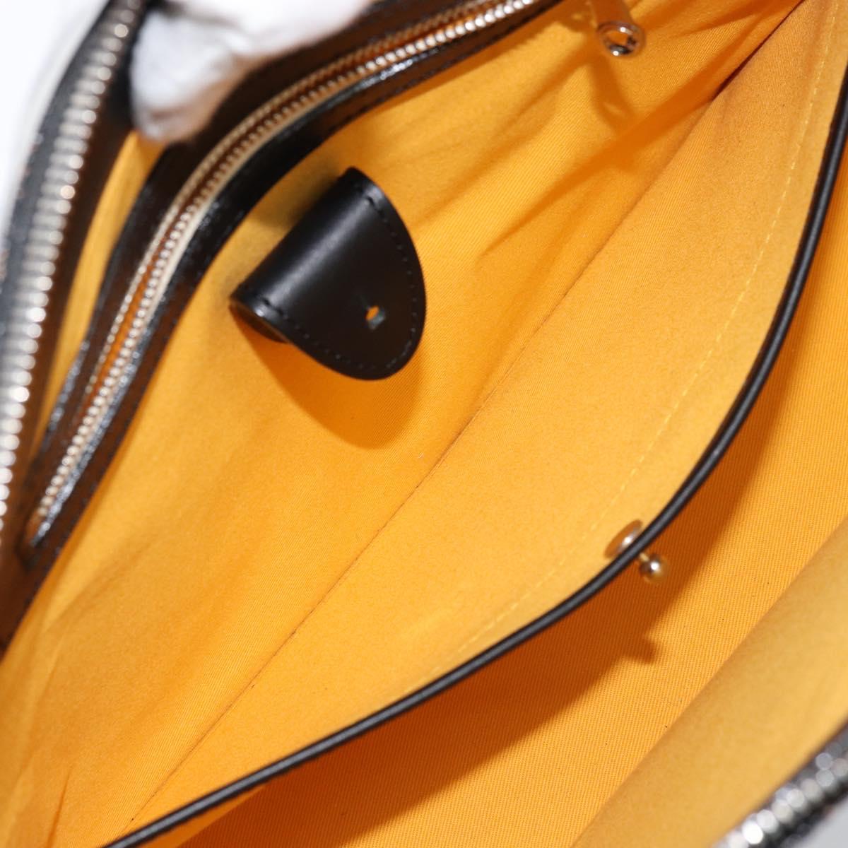 GOYARD Herringbone Okinawa PM Tote Bag PVC Black Silver Auth 158582SM