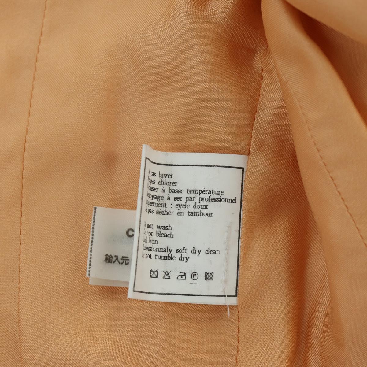CHANEL jacket Skirt Setup Jacket Tweed Orange 40 CC Auth 158585M