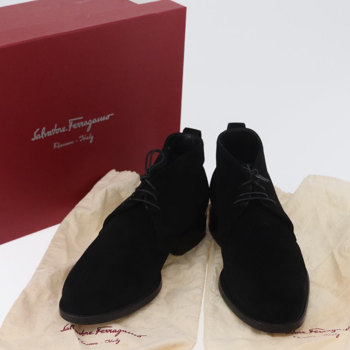 Salvatore Ferragamo Shoes Suede Black Auth 158596M