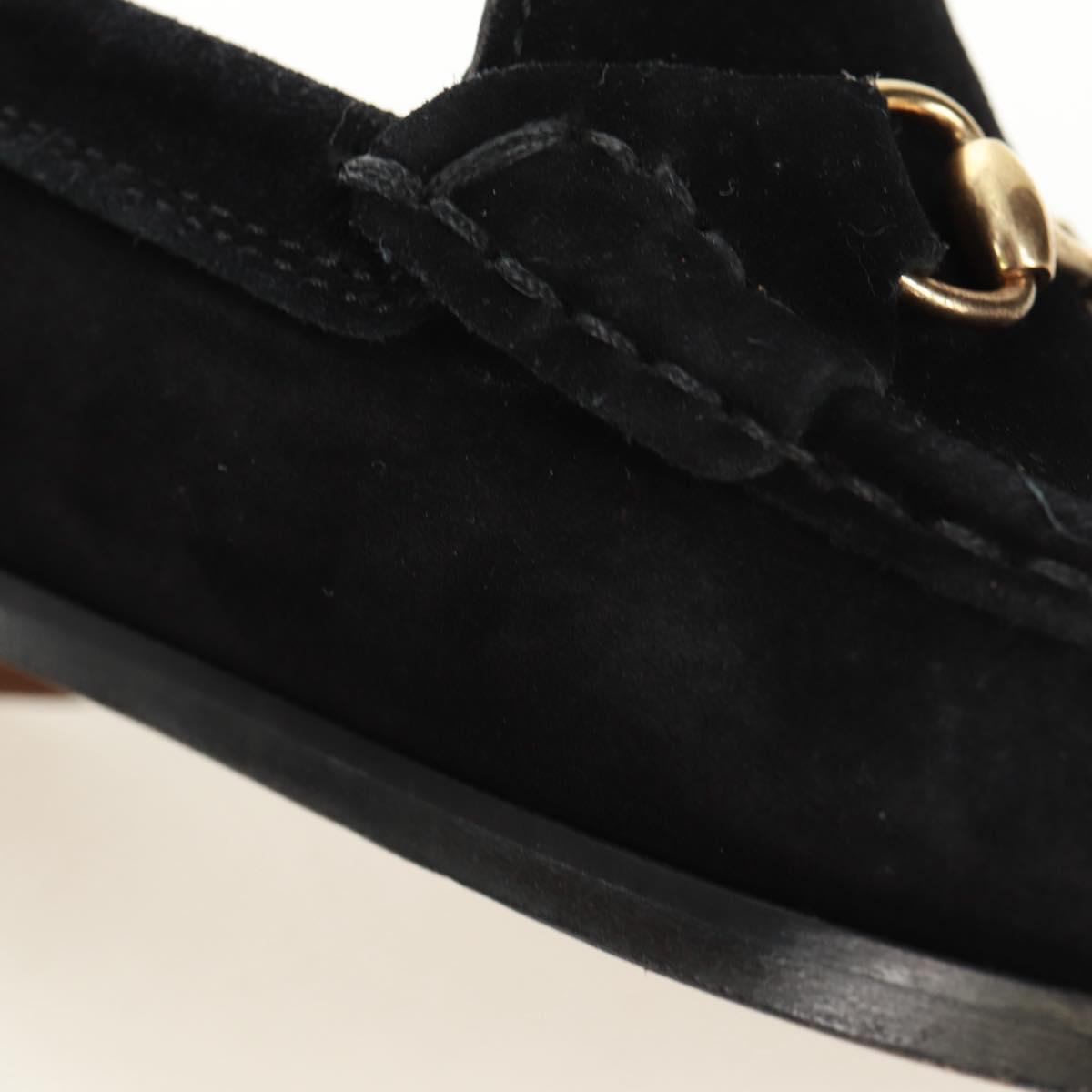 GUCCI Loafers Suede 37 C Black Auth 158600M