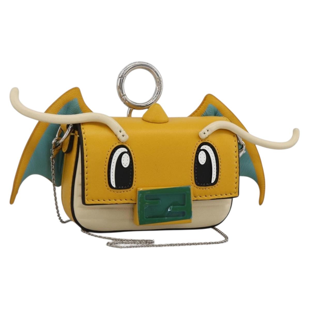 FENDI Nappa Dragonite FRGMT x POKÉMON Mini Mamma Baguette Bag Auth 158608SM