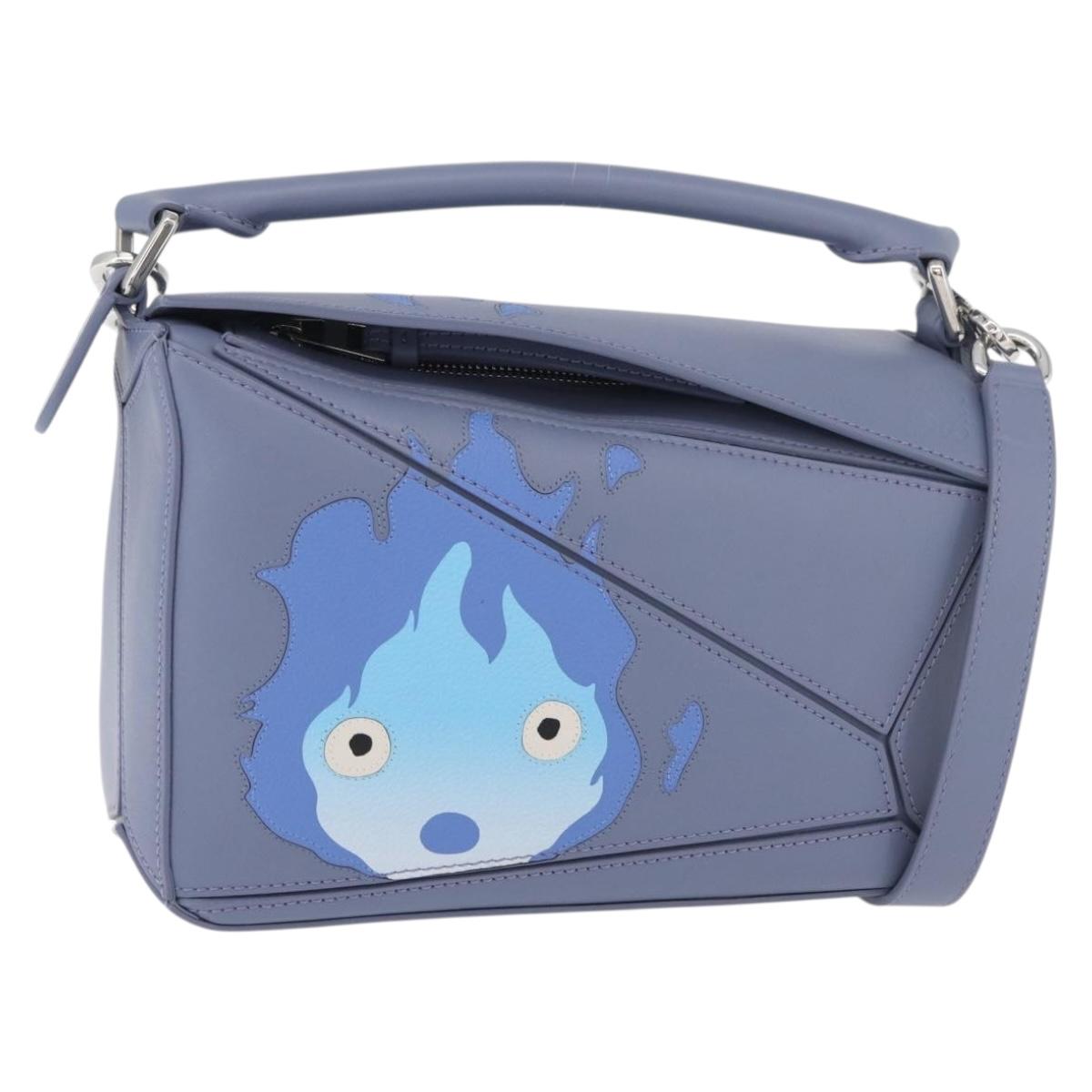 LOEWE Ã Ghibli Howl's Moving Castle Puzzle Bag Calcifer 2way Blue Auth 158612SM