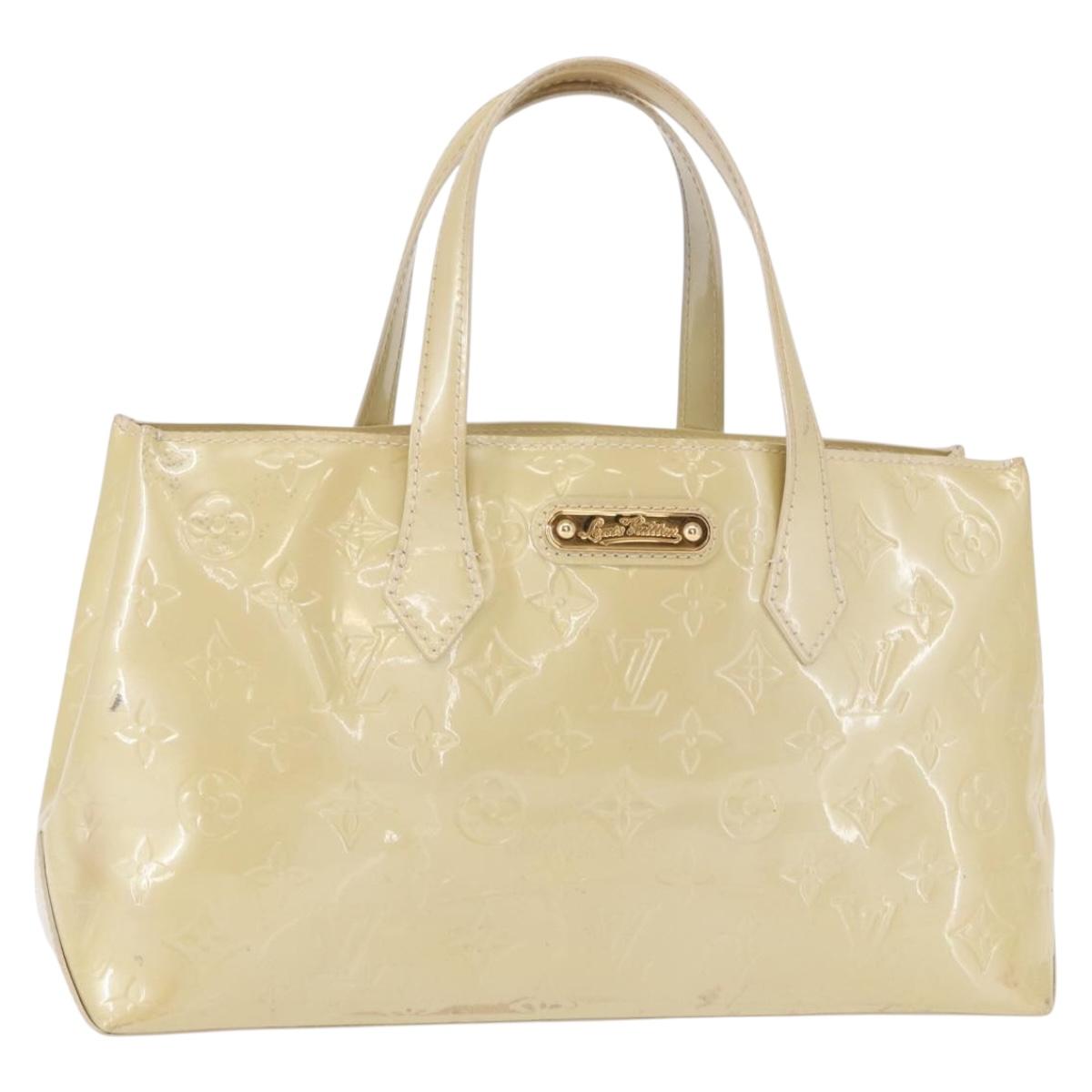 LOUIS VUITTON Monogram Vernis Wilshire PM Hand Bag Broncorail M91452 Auth 158632