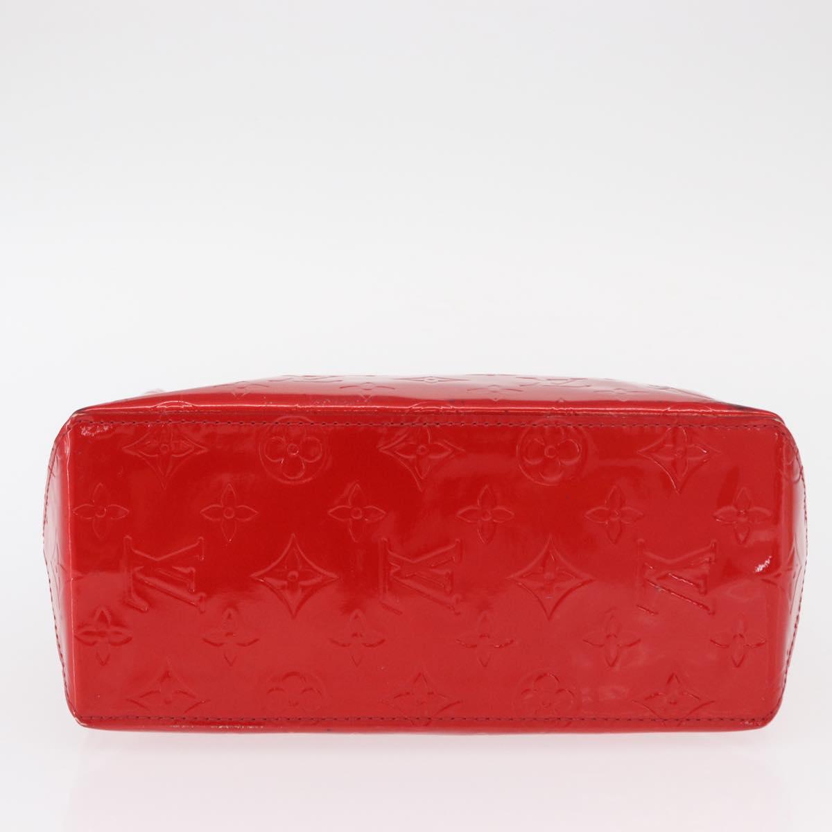 LOUIS VUITTON Monogram Vernis Reade PM Hand Bag Red Rouge M91088 LV Auth 158633