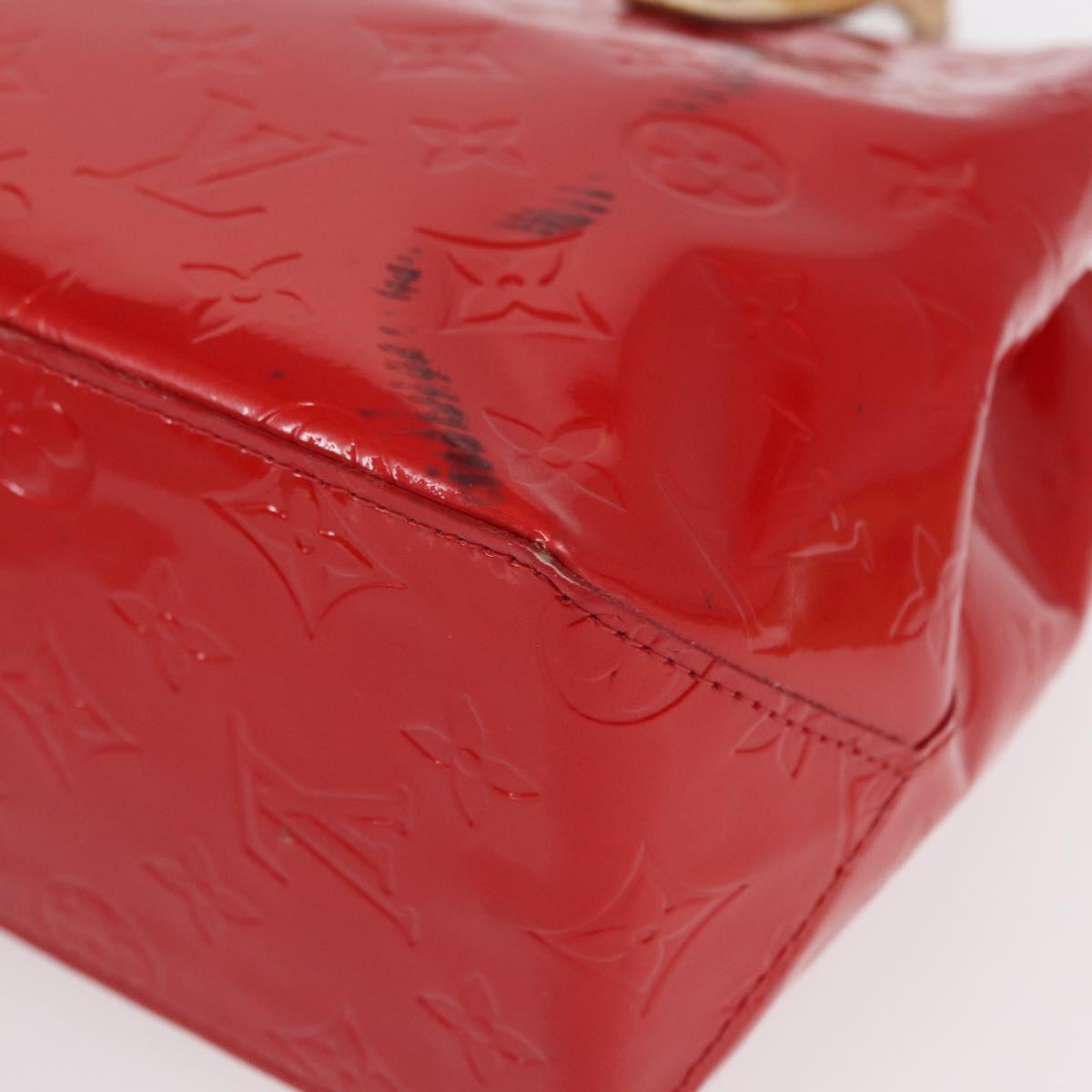 LOUIS VUITTON Monogram Vernis Reade PM Hand Bag Red Rouge M91088 LV Auth 158633