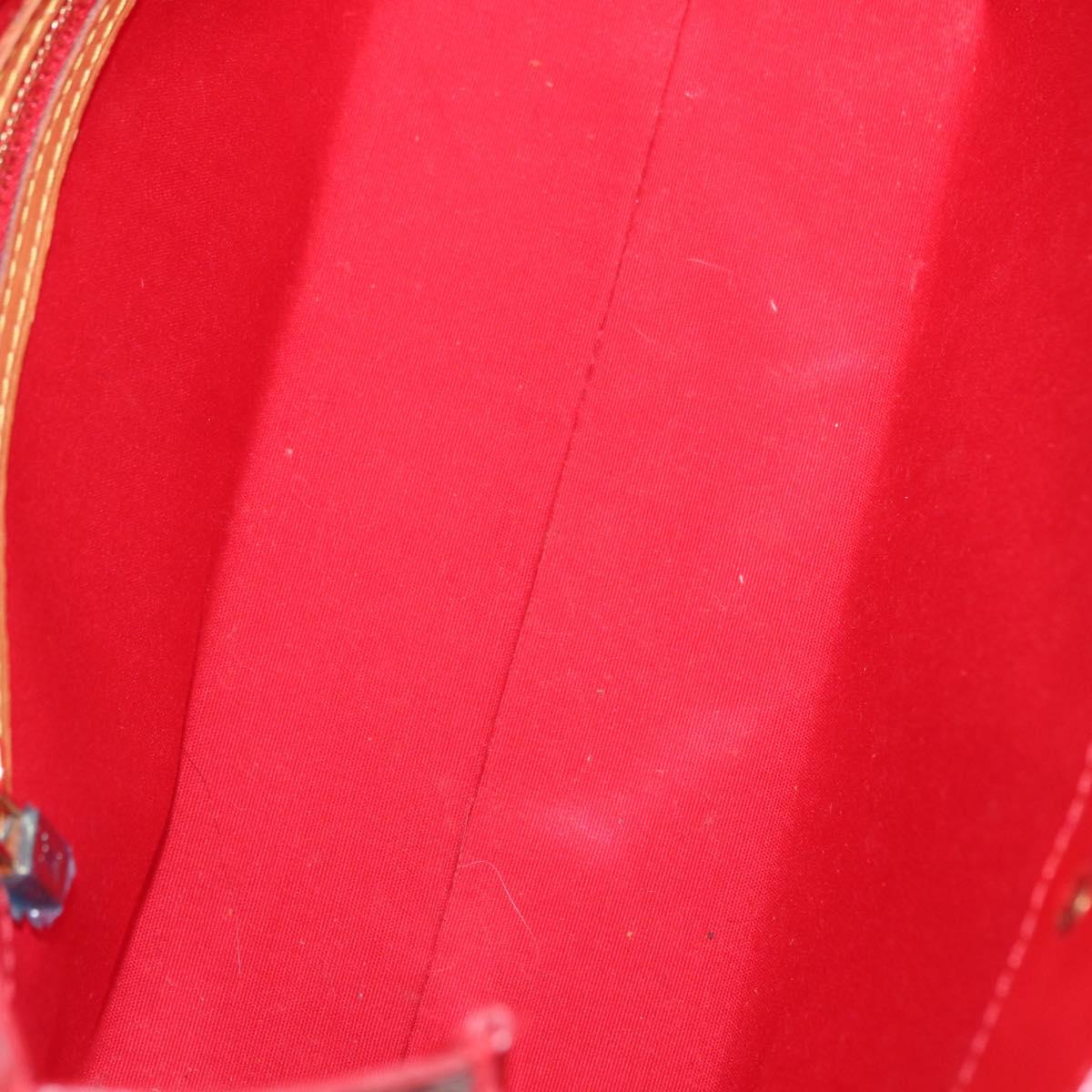 LOUIS VUITTON Monogram Vernis Reade PM Hand Bag Red Rouge M91088 LV Auth 158633
