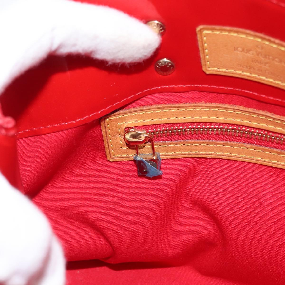 LOUIS VUITTON Monogram Vernis Reade PM Hand Bag Red Rouge M91088 LV Auth 158633