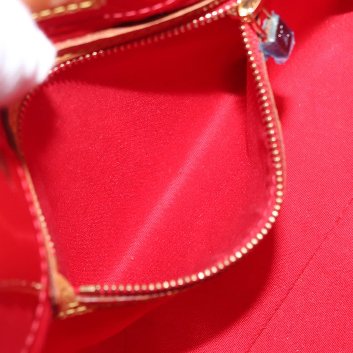 LOUIS VUITTON Monogram Vernis Reade PM Hand Bag Red Rouge M91088 LV Auth 158633