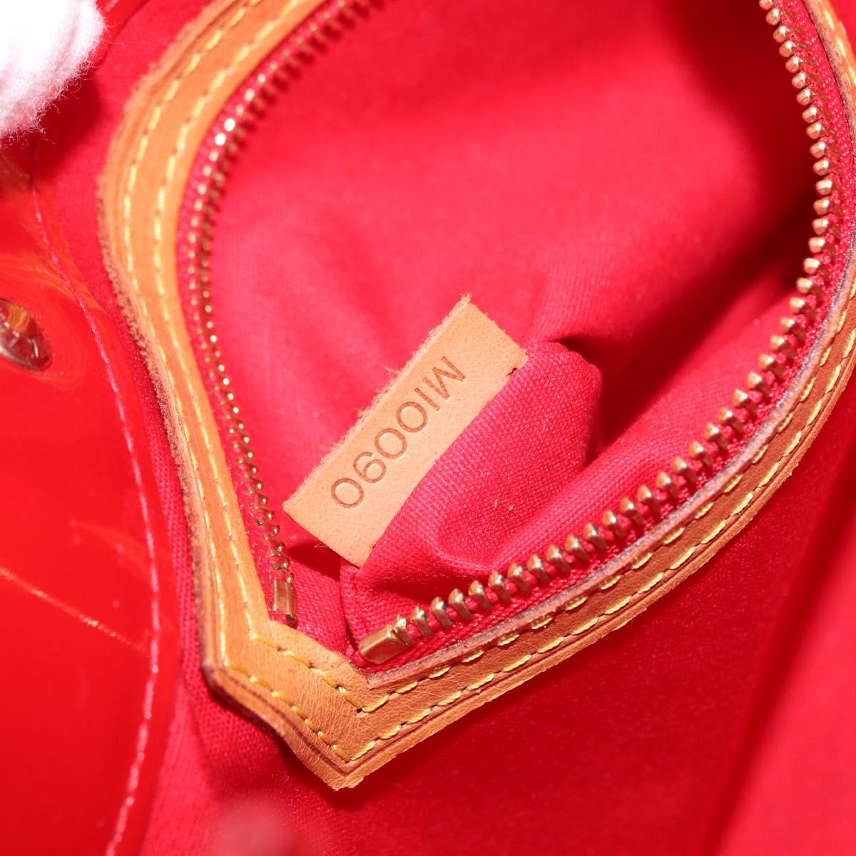 LOUIS VUITTON Monogram Vernis Reade PM Hand Bag Red Rouge M91088 LV Auth 158633