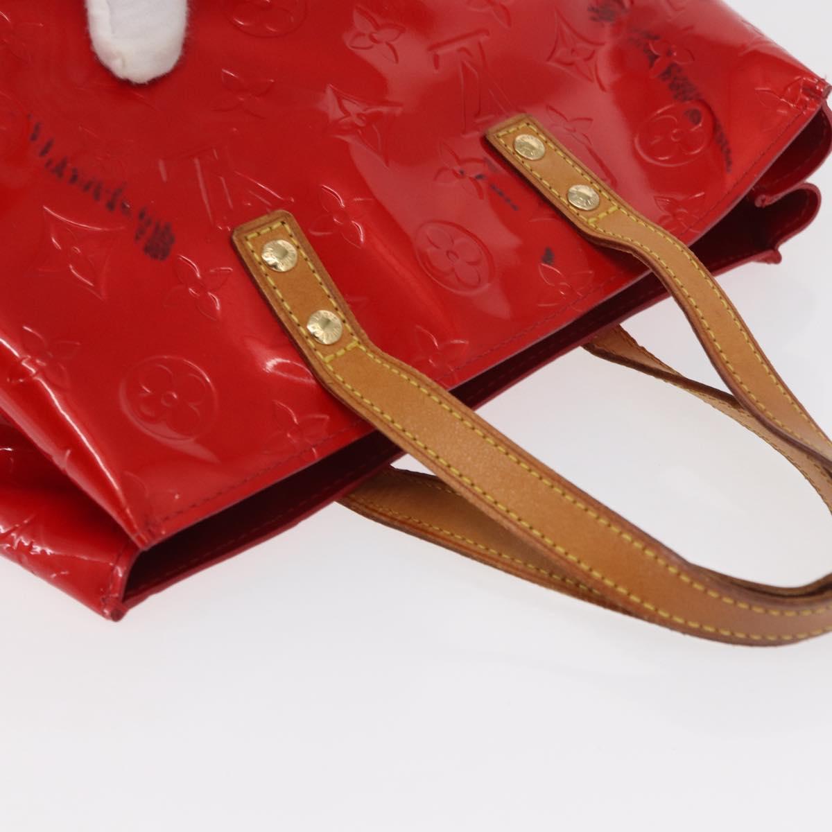 LOUIS VUITTON Monogram Vernis Reade PM Hand Bag Red Rouge M91088 LV Auth 158633