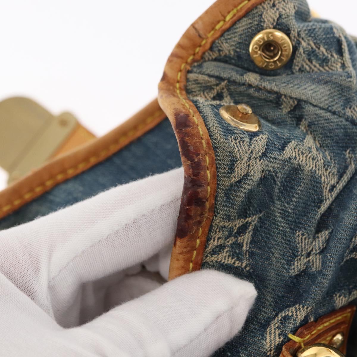 LOUIS VUITTON Monogram Denim Preity Hand Bag Blue M95020 LV Auth 158648V