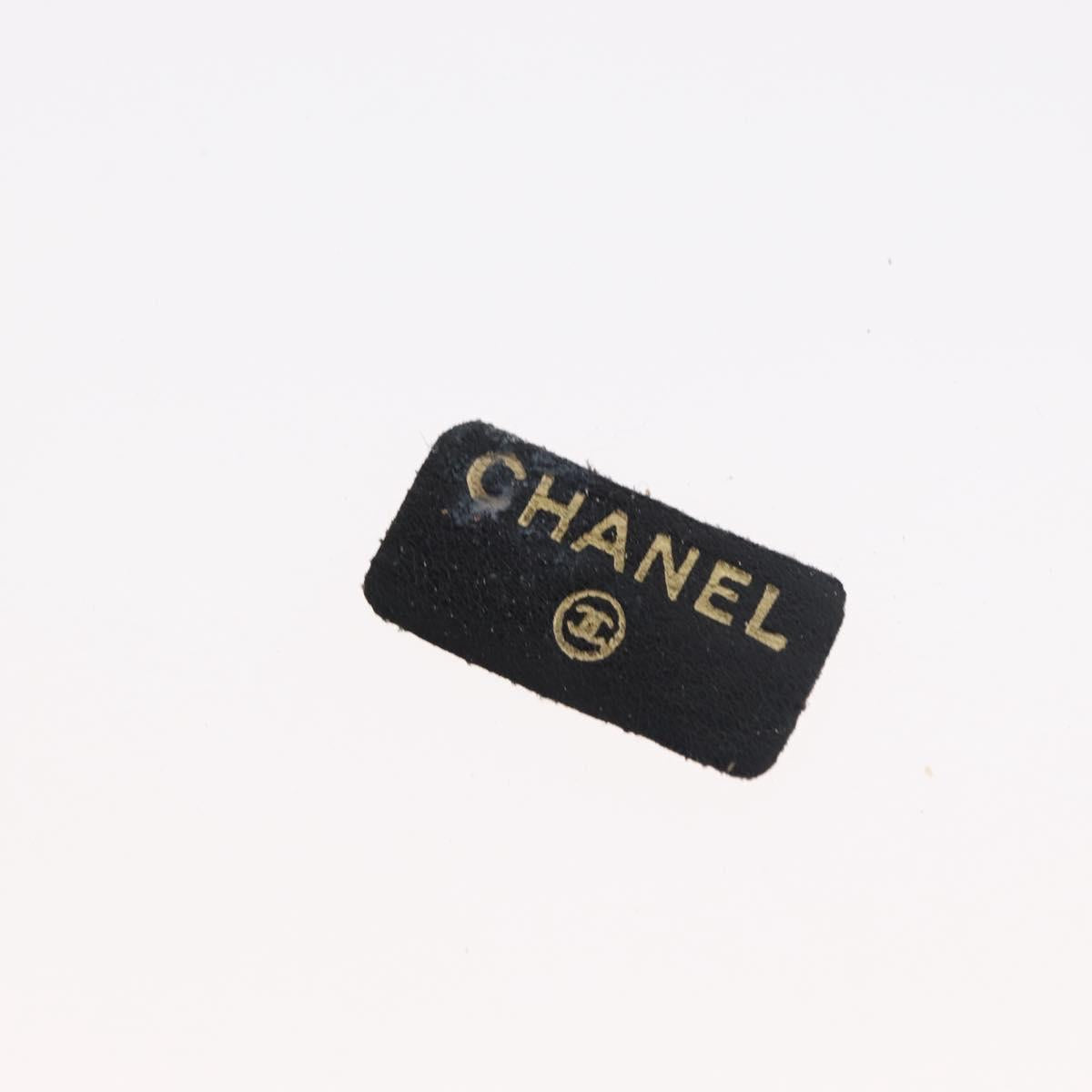 CHANEL Bicolore Pouch Satin Black Gold CC Auth 158658