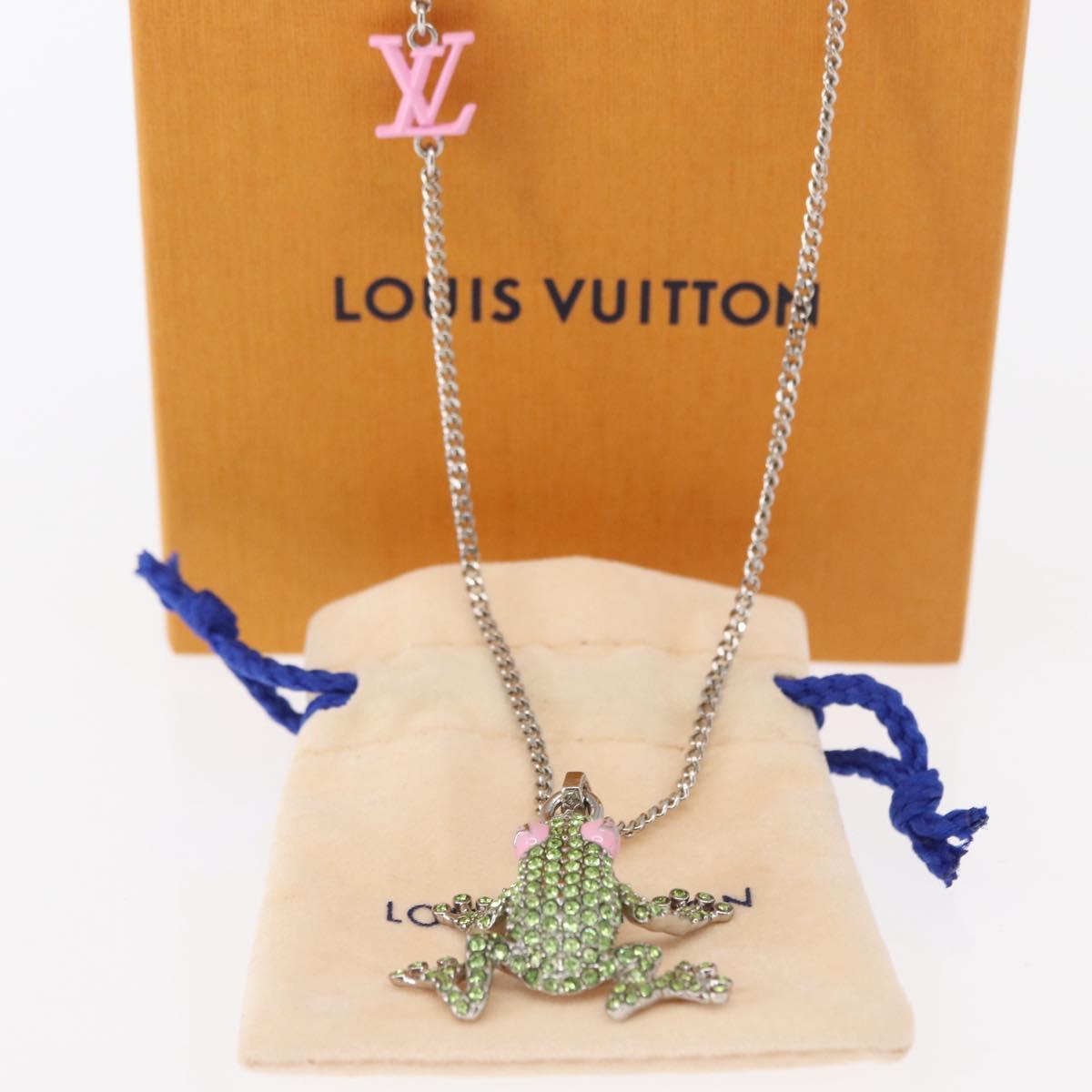 LOUIS VUITTON Collier LV Crazy Animals Necklace metal Green MP3390 Auth 158659M