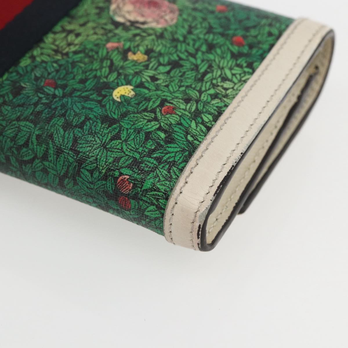 GUCCI GG Marmont Sherry Line Yuko Higuchi Wallet PVC Green 523153 Auth 158662SAM