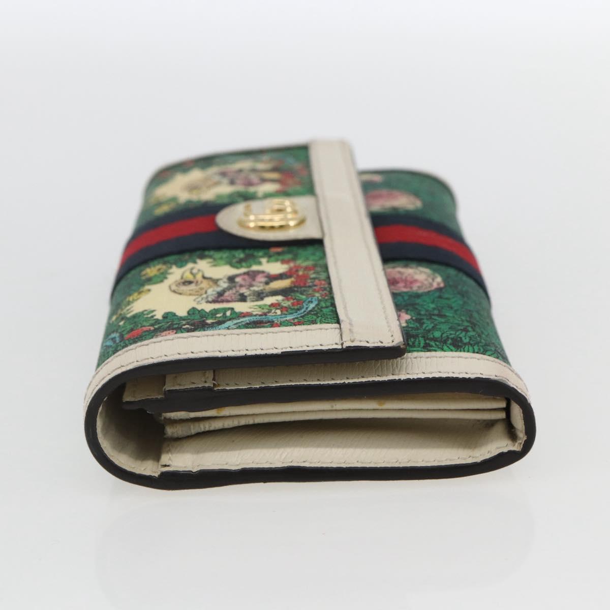 GUCCI GG Marmont Sherry Line Yuko Higuchi Wallet PVC Green 523153 Auth 158662SAM