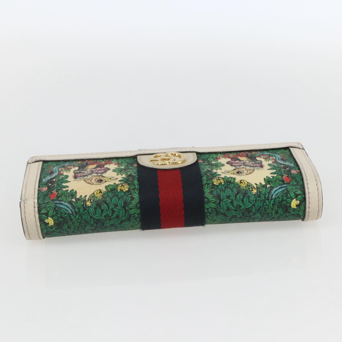 GUCCI GG Marmont Sherry Line Yuko Higuchi Wallet PVC Green 523153 Auth 158662SAM