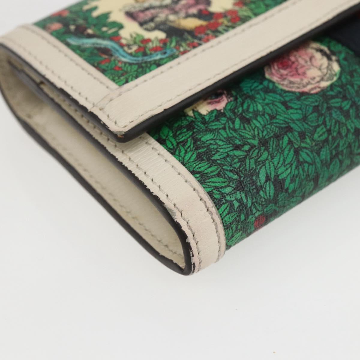 GUCCI GG Marmont Sherry Line Yuko Higuchi Wallet PVC Green 523153 Auth 158662SAM