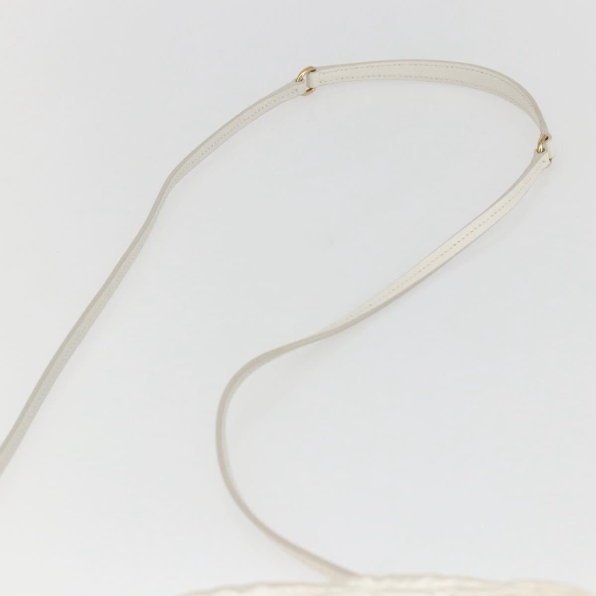 Miu Miu Matelasse Hand Bag Satin 2way White Gold Auth 158666SAM