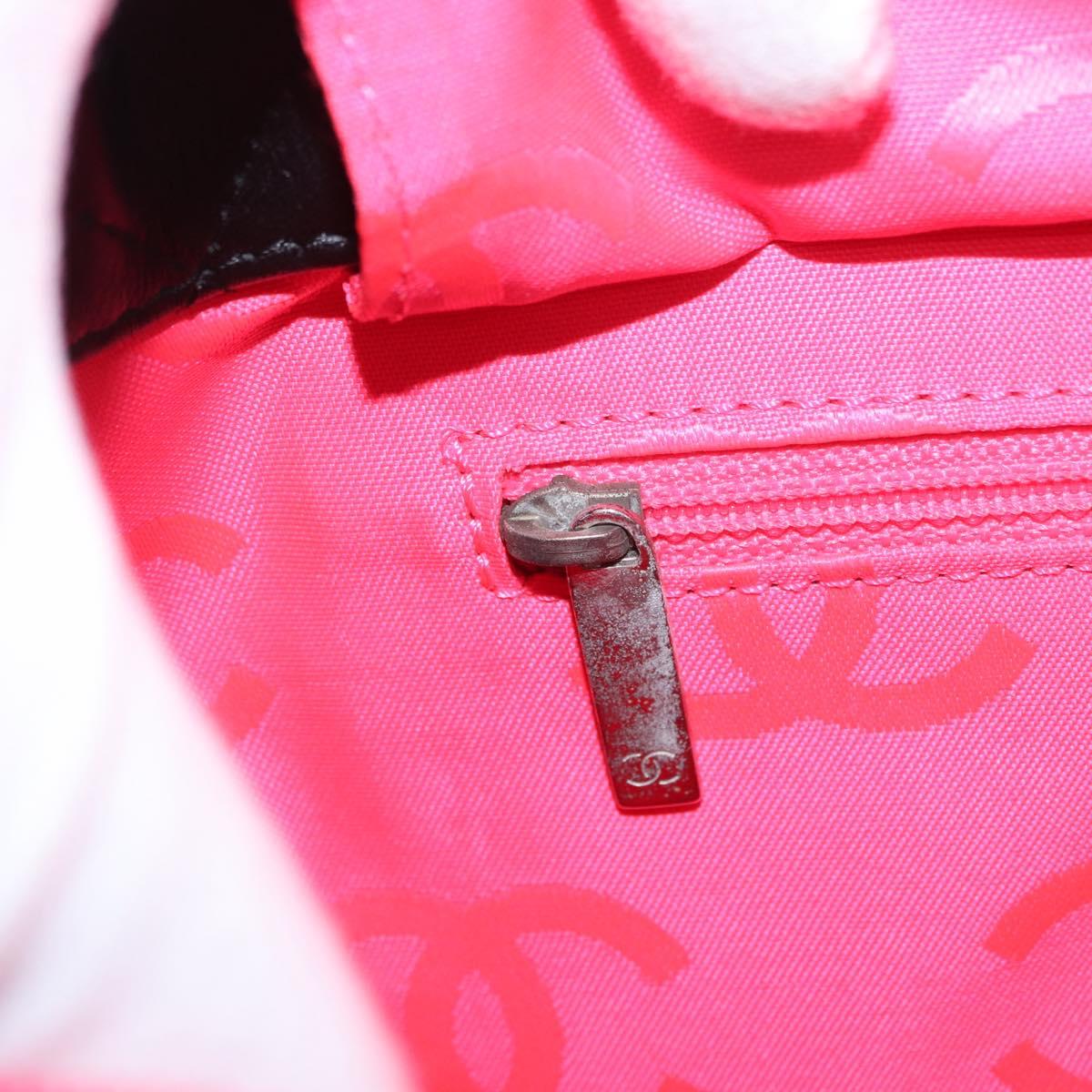 CHANEL Cambon Line Tote Bag Leather Black Silver CC Auth 158676SAM