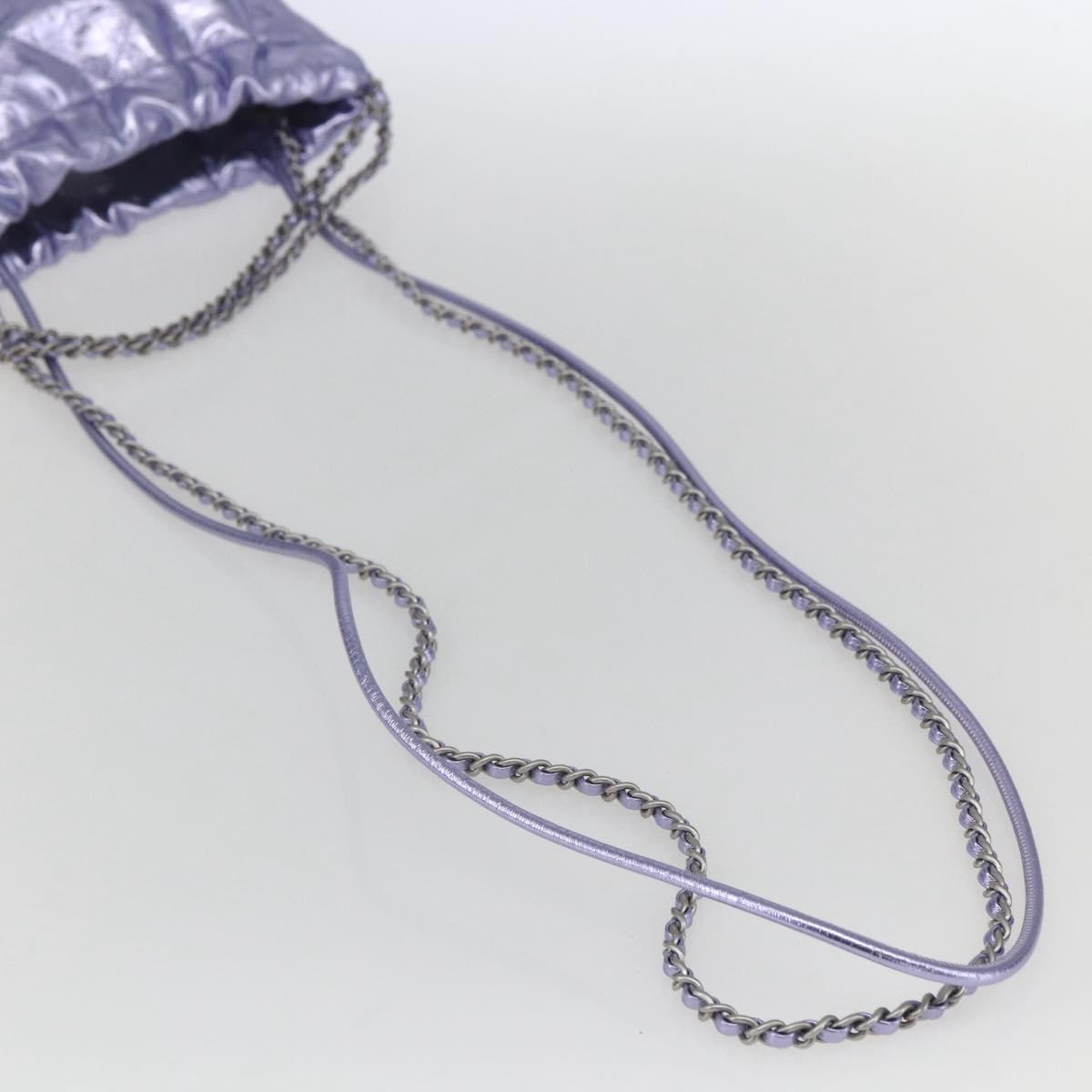 CHANEL Chain Chanel 22 Mini Hand Bag Leather 2way Purple CC Auth 158680SM