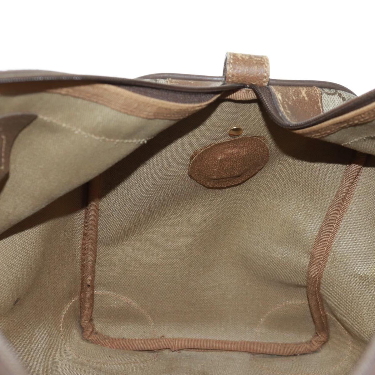 GUCCI GG Supreme Web Sherry Line Boston Bag PVC Beige Gold Auth 158687