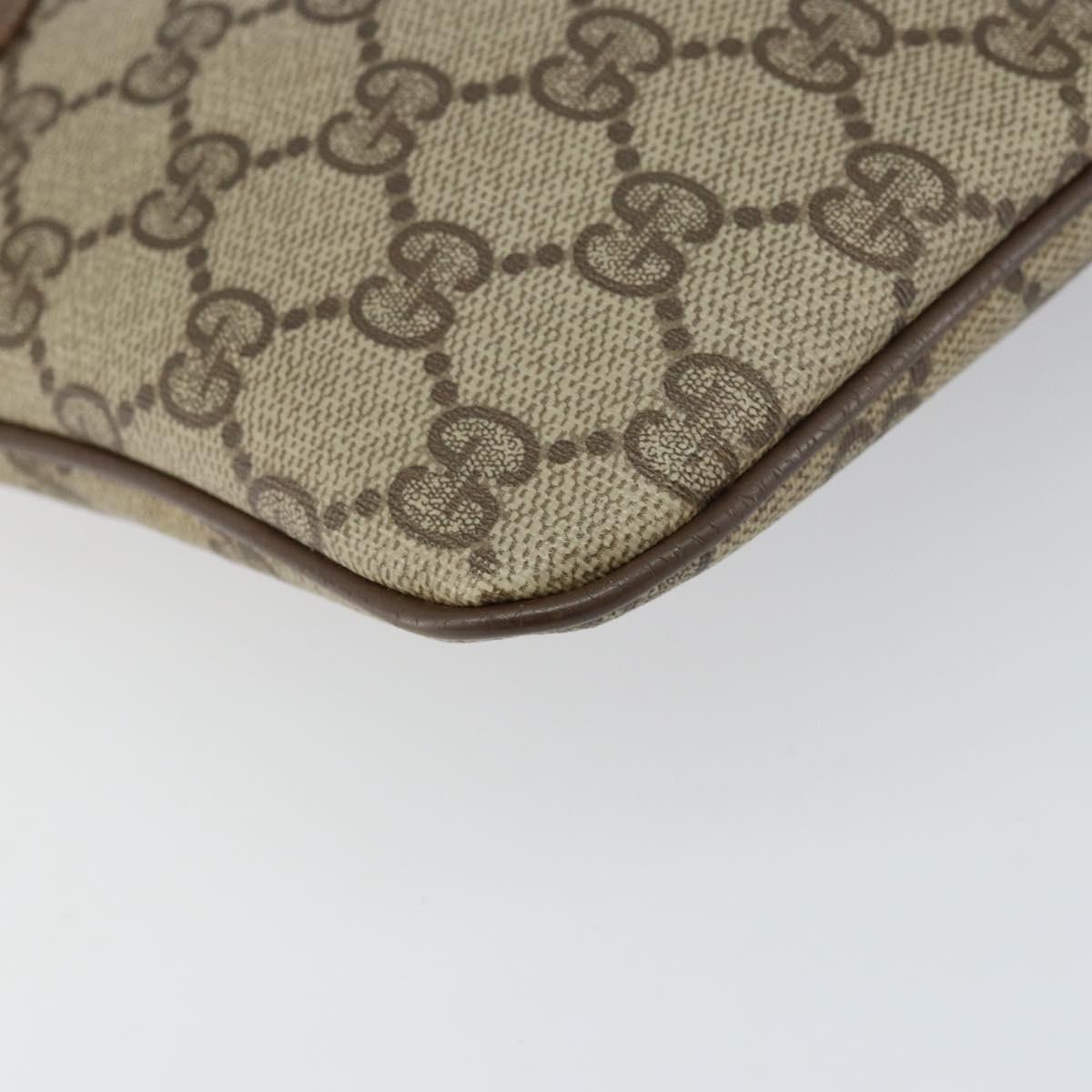 GUCCI GG Supreme Web Sherry Line Bag PVC Beige Gold 904 02 047 Auth 158689