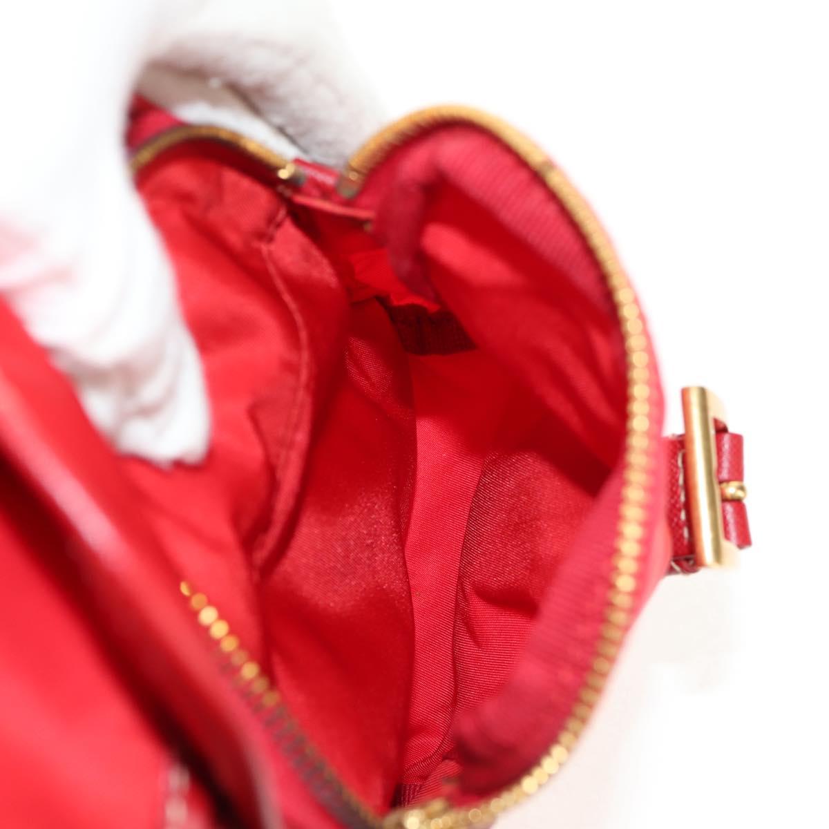 PRADA Backpack Nylon Red Gold Auth 158701V