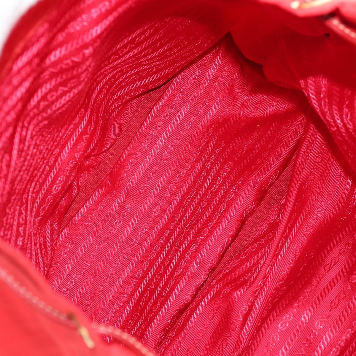 PRADA Backpack Nylon Red Gold Auth 158701V
