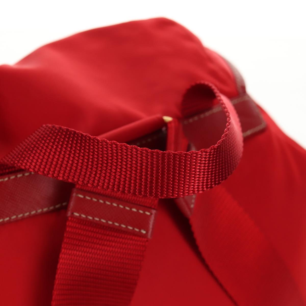 PRADA Backpack Nylon Red Gold Auth 158701V