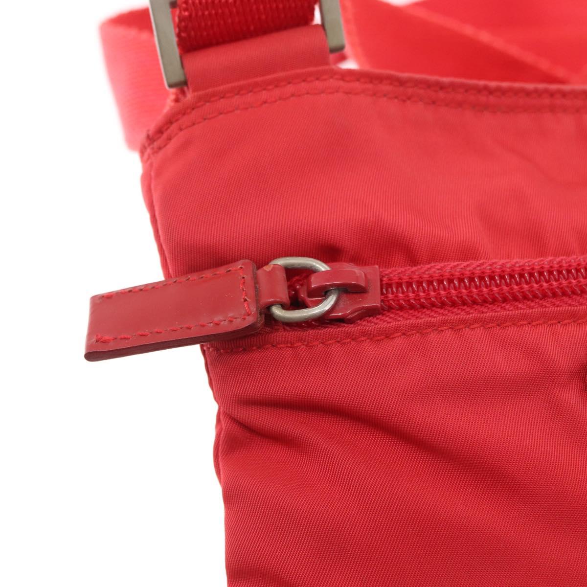 PRADA Shoulder Bag Nylon Red Auth 158704