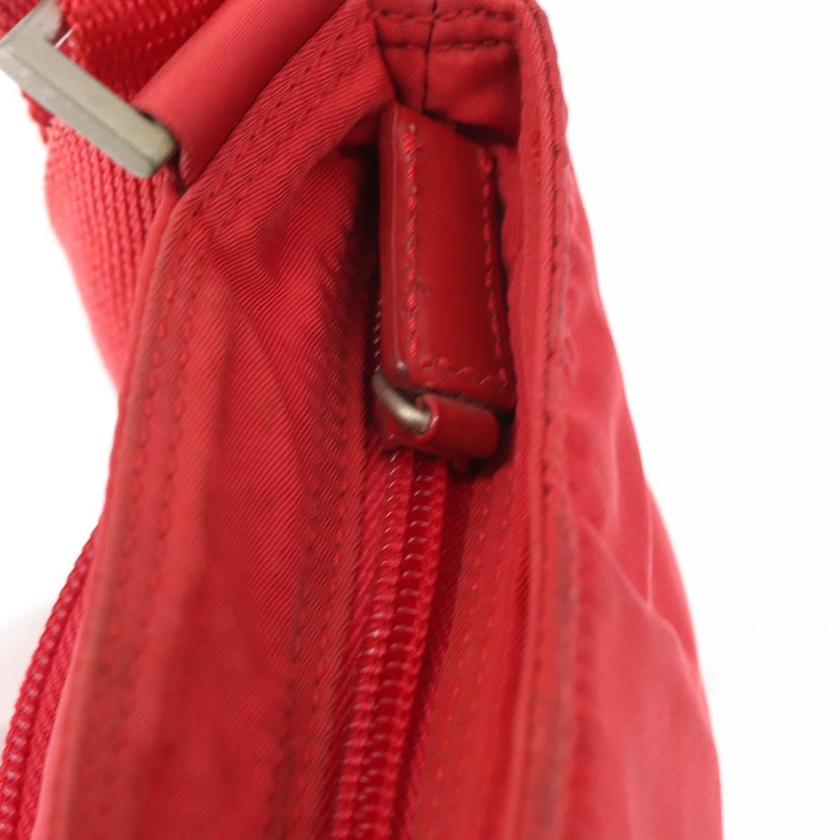PRADA Shoulder Bag Nylon Red Auth 158704